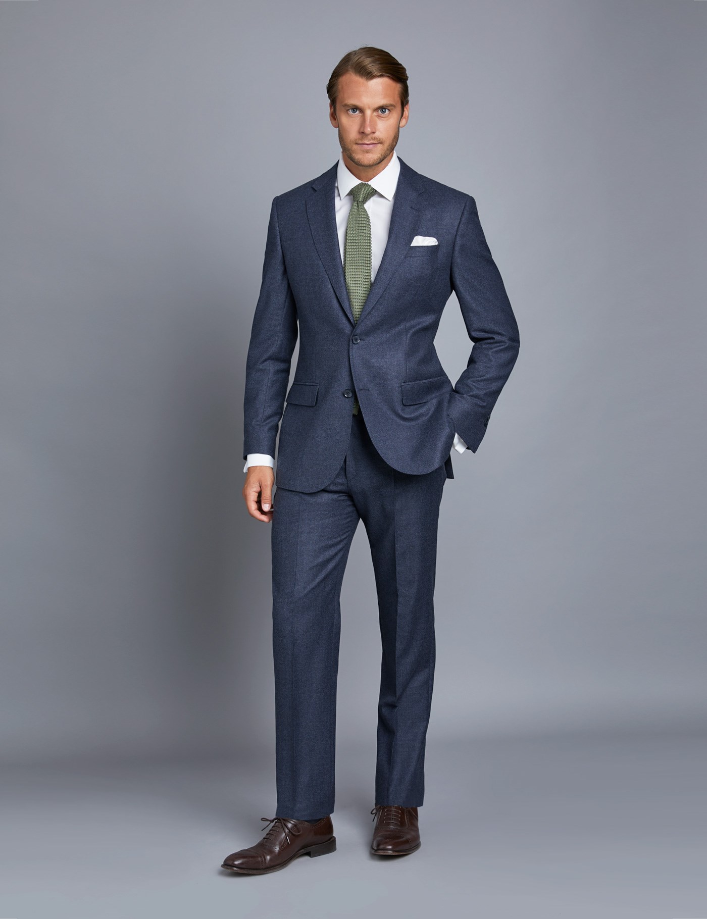 Men's Blue Tailored Fit Italian Suit - 1913 Collection | Hawes & Curtis