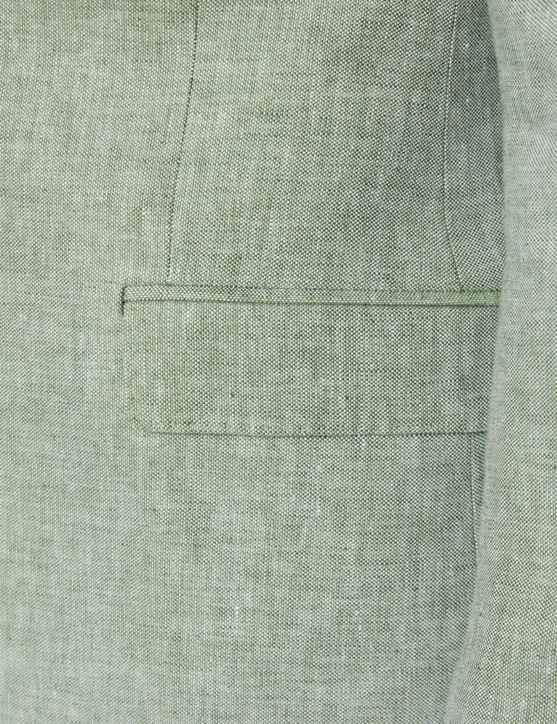Anzugsakko 1913 Kollektion- Tailored Fit - grün leicht strukturiert - 100% Leinen - 2-Knopf Einreiher - gefüttert 