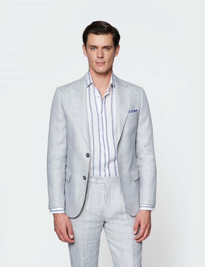 light grey linen blazer