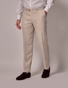 Cream Double Breasted 2 Piece Linen Tailored Italian Suit - 1913 ...