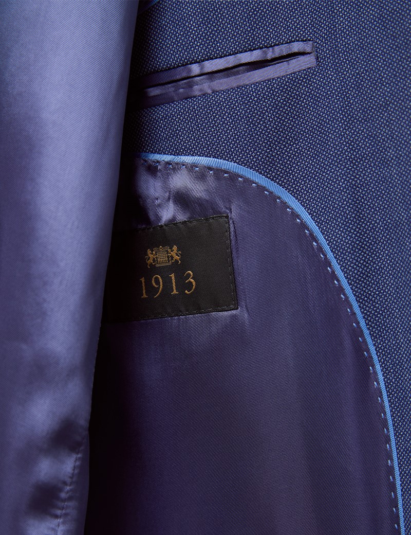 Men's Dark Blue Tailored Fit Italian Suit Jacket - 1913 Collection