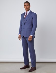 Men's Dark Blue Tailored Fit Italian Suit - 1913 Collection