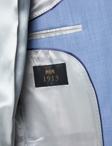 Luxuriöses Anzugsakko - Slim Fit - 120S Wolle - 2-Knopf Einreiher - Seitenschlitze - Hellblau