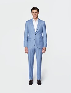 Men's Light Blue Slim Fit Italian Suit – 1913 Collection