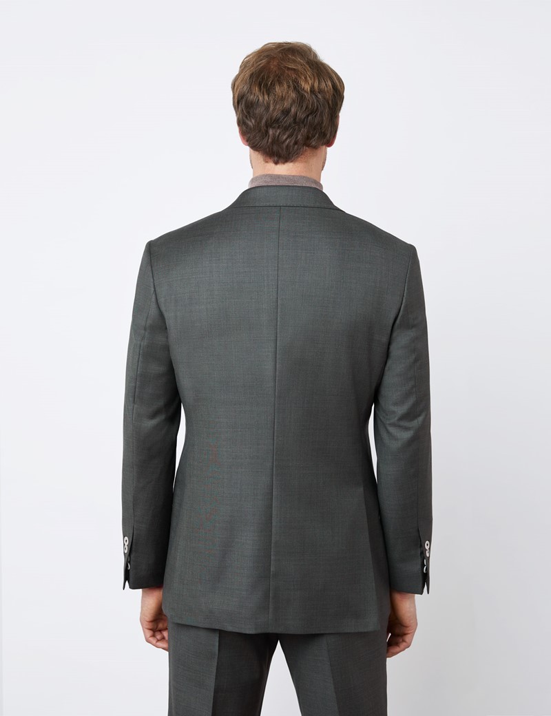 Tailored Fit Suit Jacket with Italian Wool in Green Hawes & Curtis