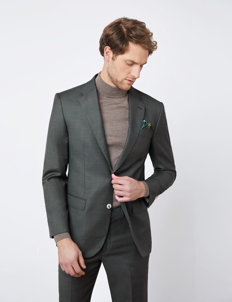 Men's Green Tailored Fit Italian Suit – 1913 Collection