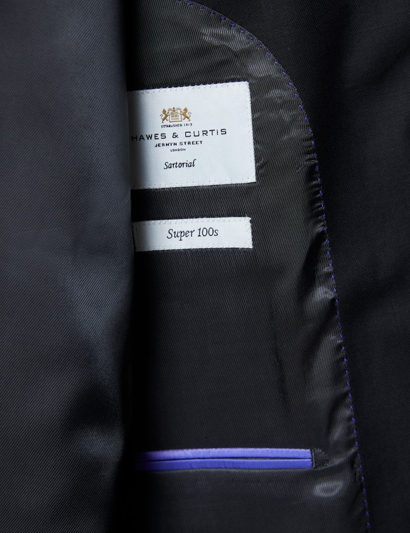 Men's Black Twill Classic Fit Suit Jacket