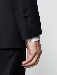 Men's Black Twill Classic Fit Suit | Hawes & Curtis