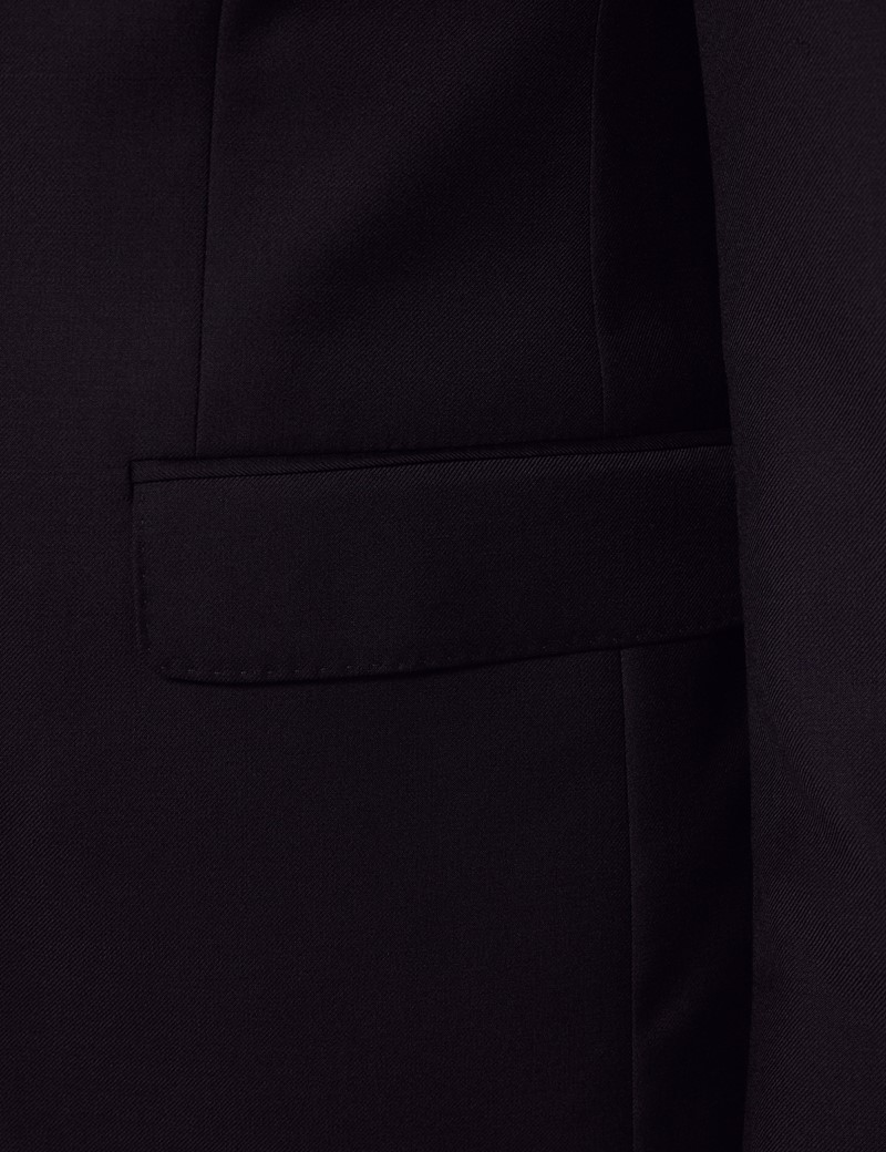 Men's Black Twill Classic Fit Suit | Hawes & Curtis