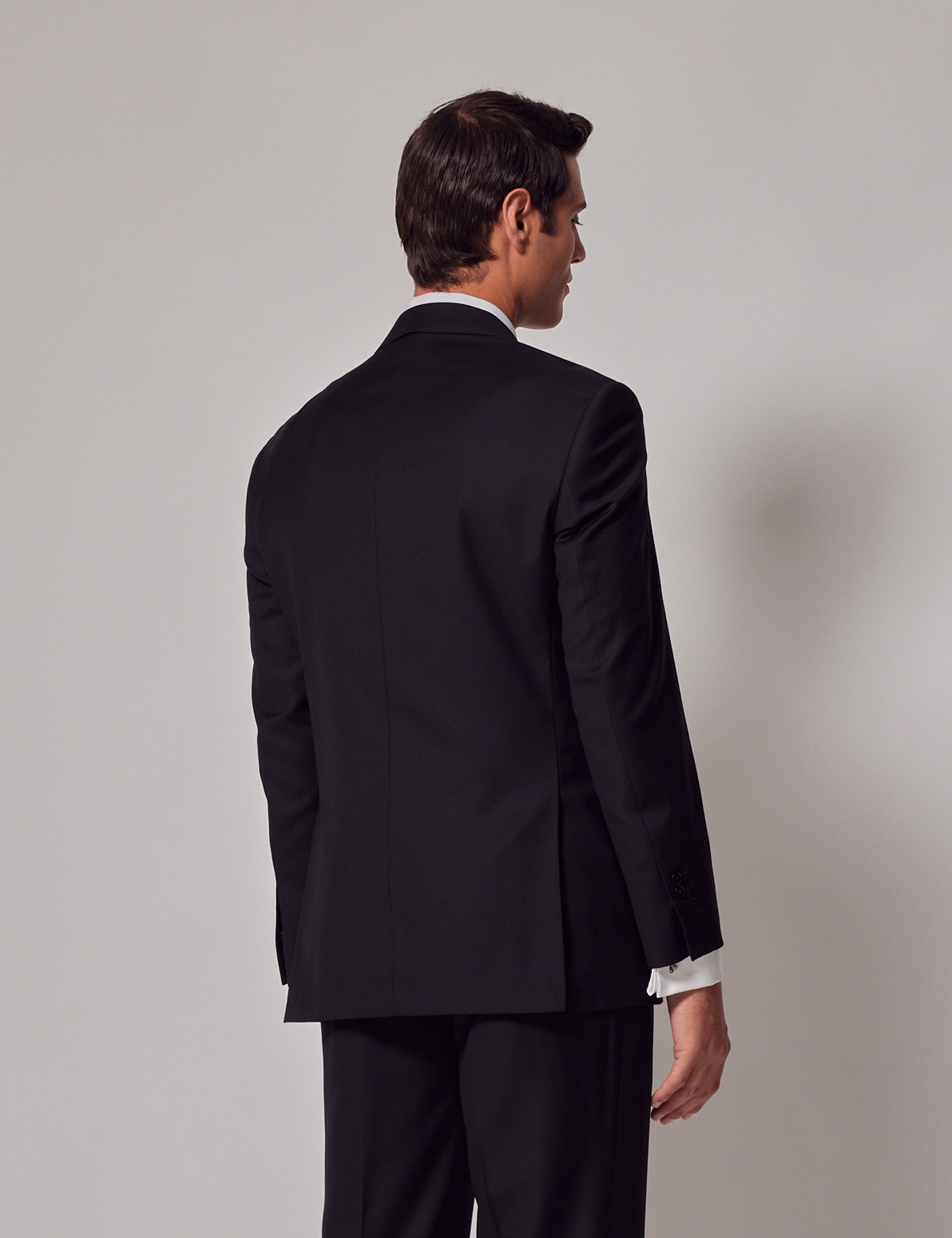 Men's Black Twill Classic Fit Suit | Hawes & Curtis