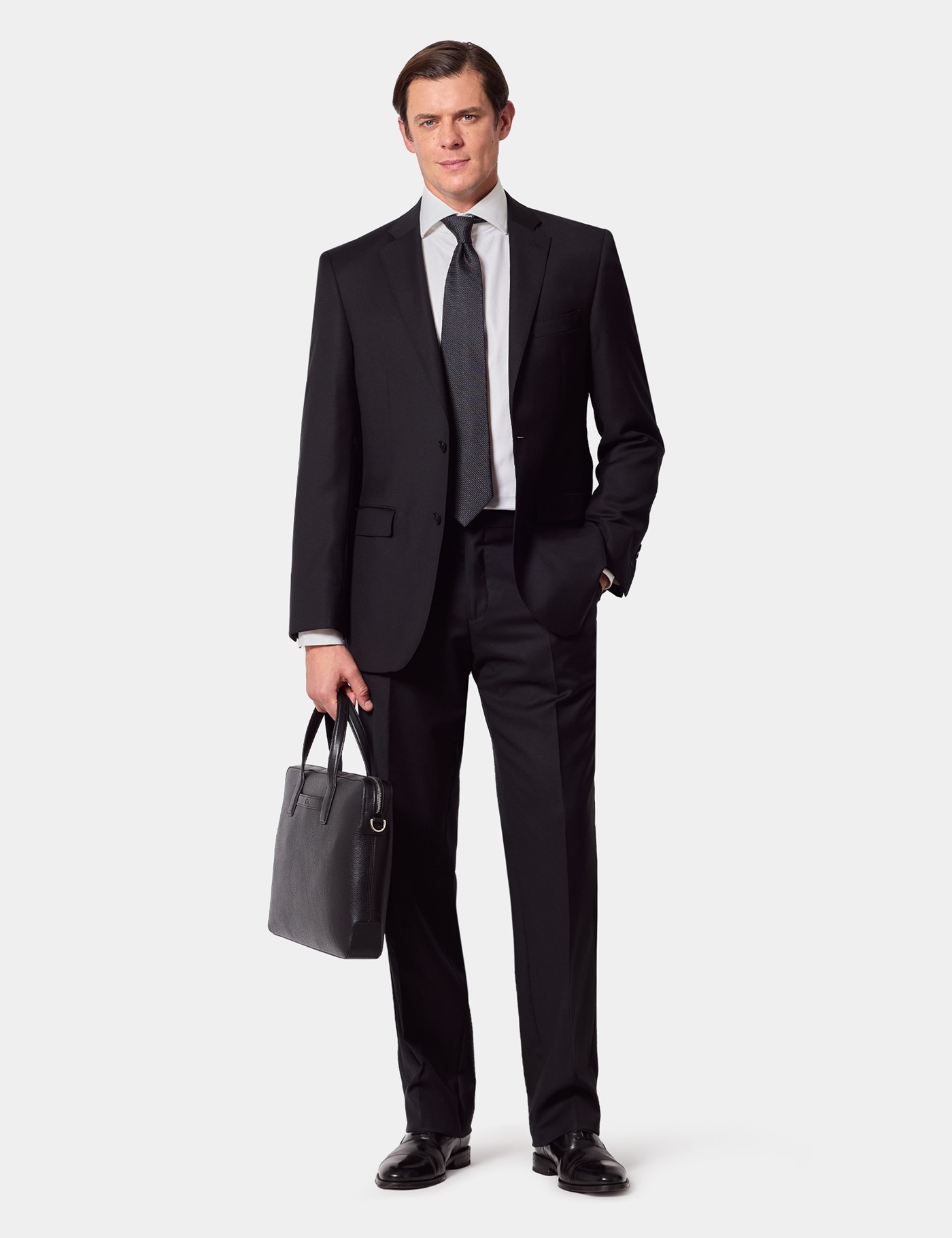 Hawes & Curtis Classic Fit Black Twill Suit Size: One Size image 2