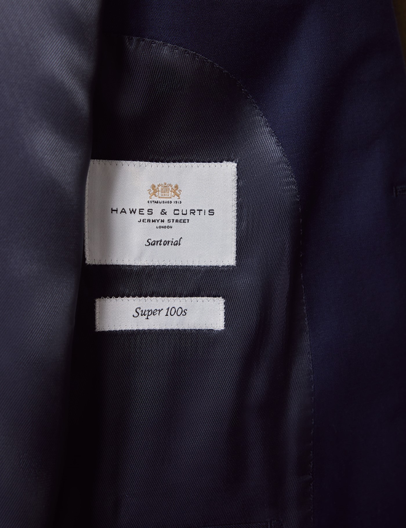 Hawes & Curtis Classic Fit Dark Blue Twill Suit Jacket Size: 44 short (EU 54) image 4
