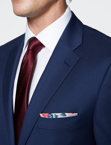 Men's Royal Blue Twill Classic Fit Suit Jacket