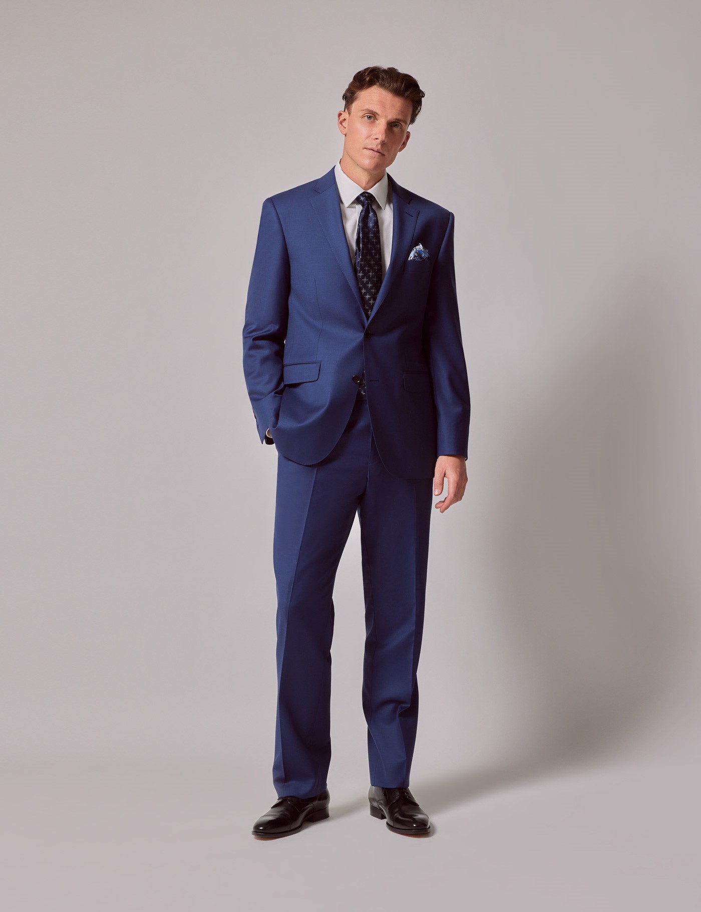 Men's Royal Blue Twill Classic Fit Suit Jacket | Hawes & Curtis