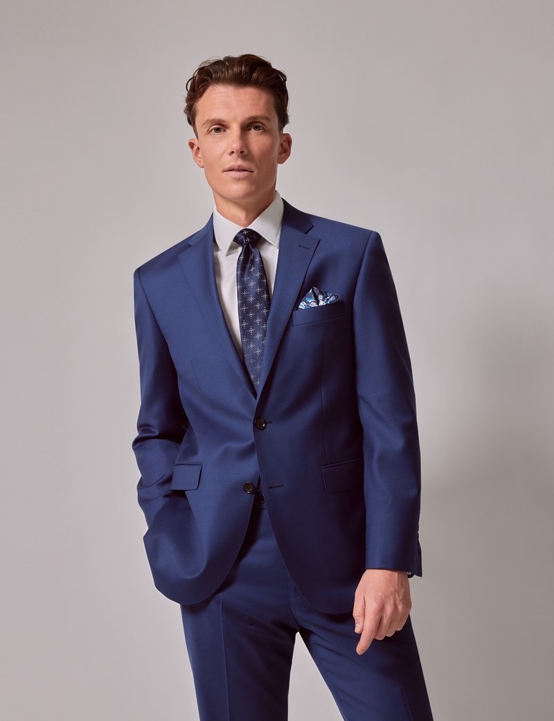 Royal Blue Twill Classic Suit Jacket