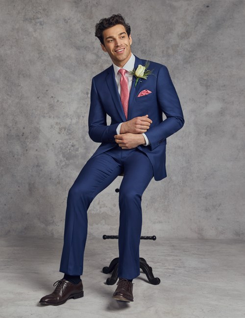 blue suit wedding outfit