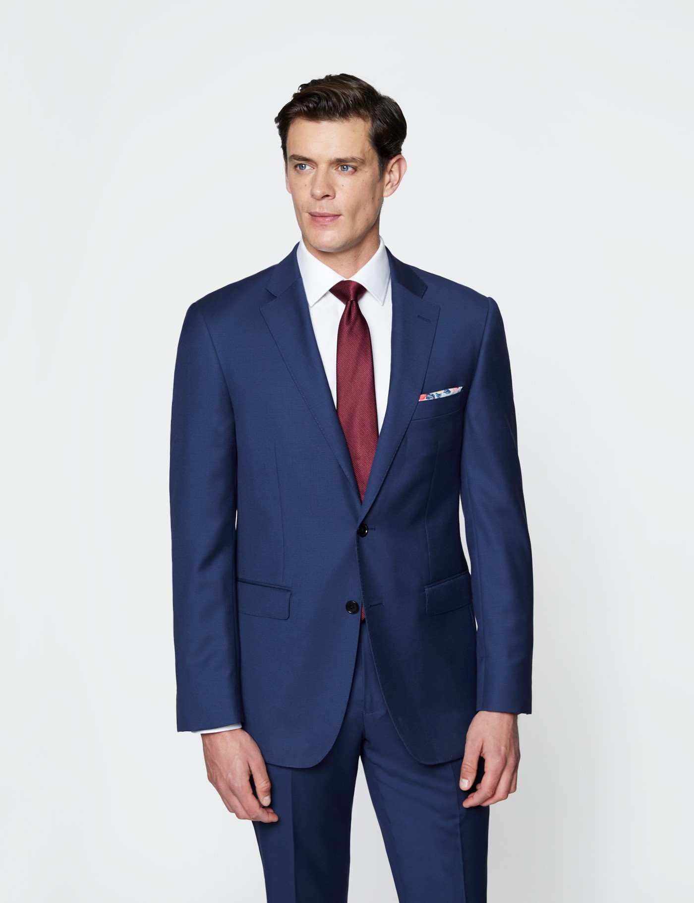 Men's Royal Blue Twill Classic Fit Suit 