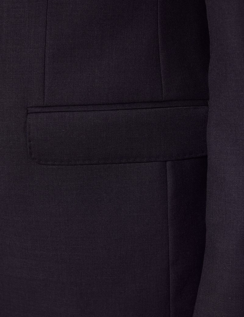 Dark Charcoal Twill 3 Piece Slim Suit