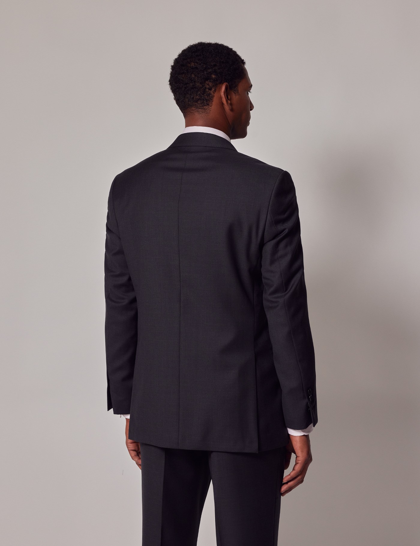 Men's Dark Charcoal Twill Classic Fit Suit Jacket | Hawes & Curtis
