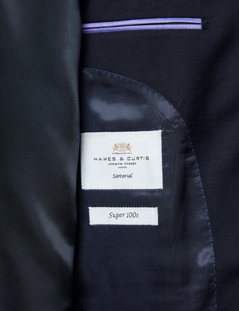 Men's Navy Twill Classic Fit Suit Jacket