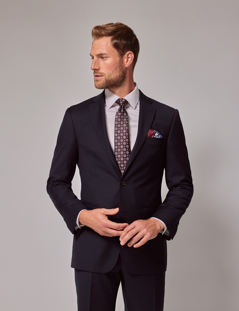 Men's Navy Twill Classic Fit Suit | Hawes & Curtis