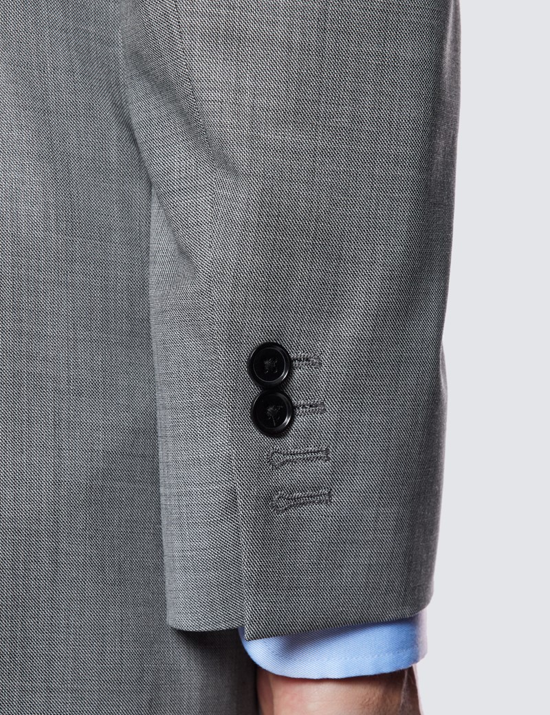 Men's Light Grey Twill Classic Fit Suit - Super 120s Wool | Hawes and ...