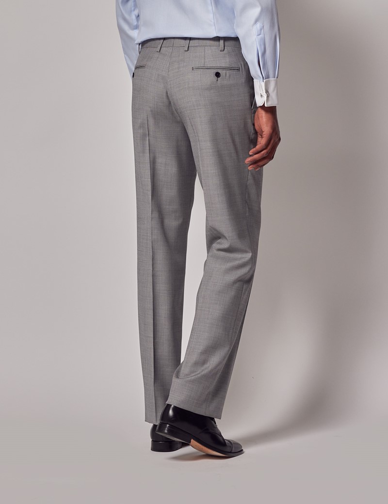Medium Grey Super 120's Wool Twill Elastic Hem Track Trouser