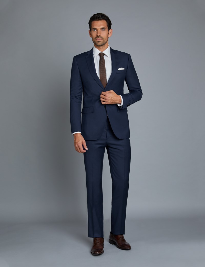 Men's Royal Blue Twill Extra Slim Fit Suit Jacket