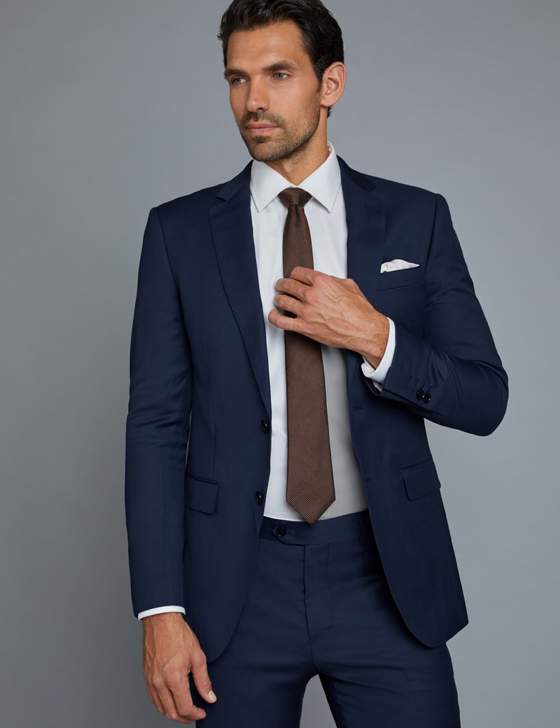 Men's Royal Blue Twill Extra Slim Fit Suit Jacket