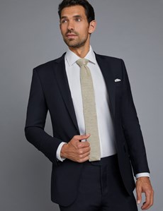 Men's Navy Twill Extra Slim Fit Suit with Two Front Buttons