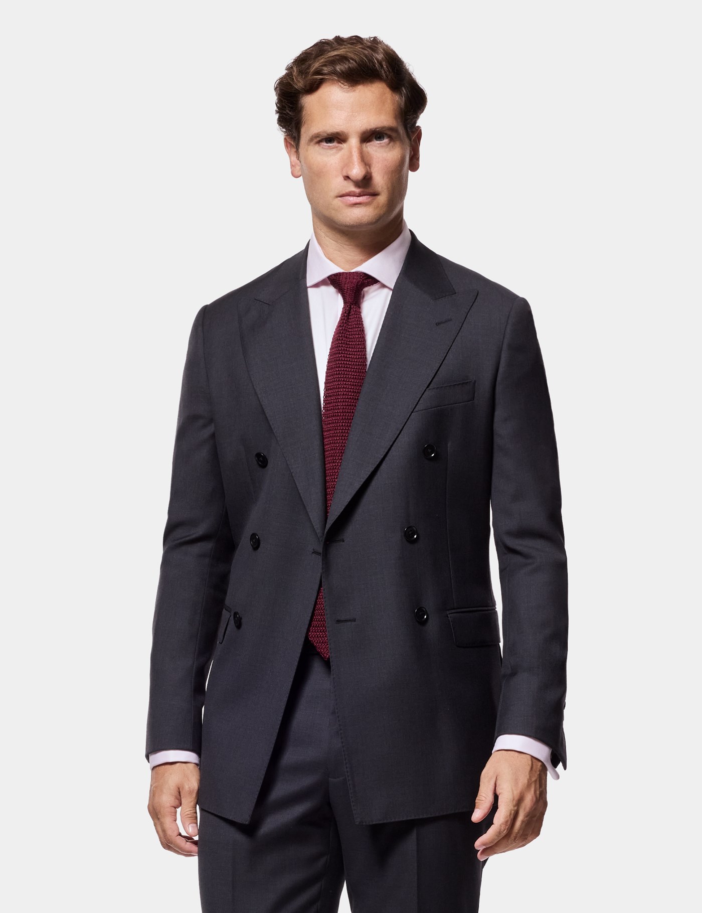 Hawes & Curtis Slim Fit Dark Charcoal Twill Suit Jacket Size: 36 (EU 46)