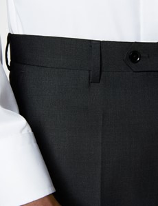 Anzug aus strapazierfähiger 100s Wolle - Slim Fit - Zweireiher - Twill anthrazit