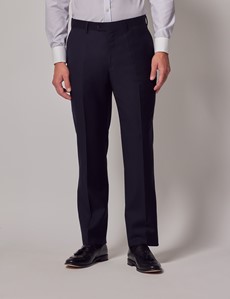 Men's Navy Twill Slim Double Breasted Fit Suit | Hawes & Curtis