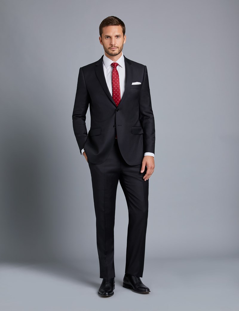 Men's Black Twill Slim Fit Suit Jacket | Hawes & Curtis