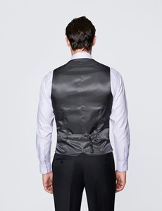 Anzug – Dreiteiler – 100s Wolle – Slim Fit – Twill schwarz