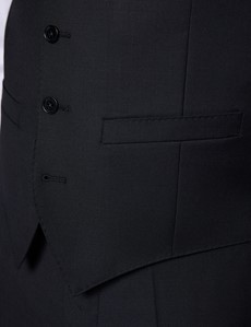 Men's Black Twill 3 Piece Slim Fit Suit