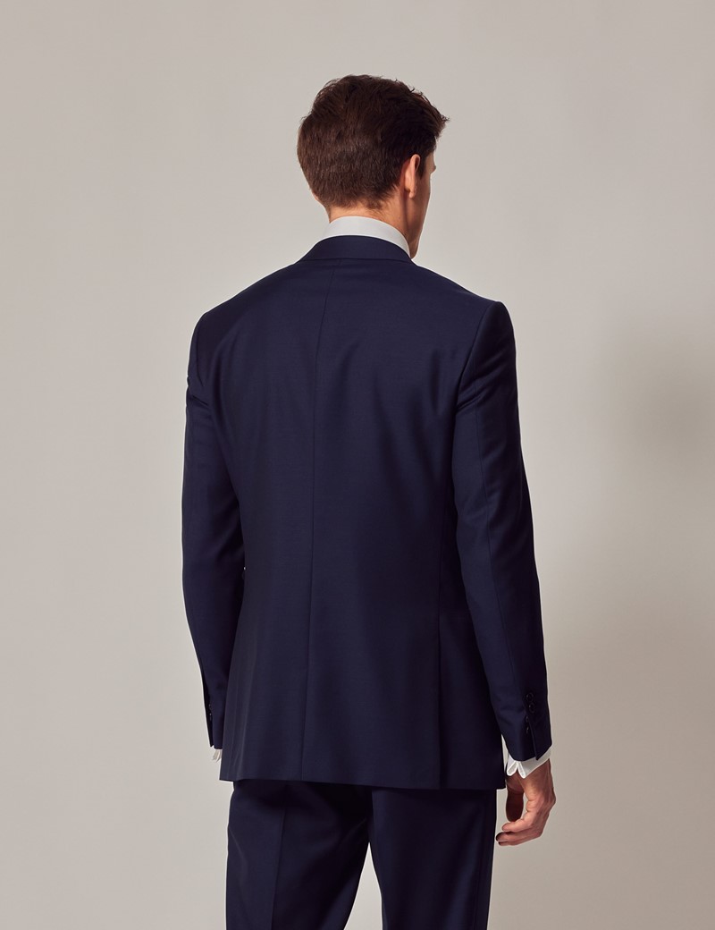 Men's Dark Blue Twill Slim Suit Jacket