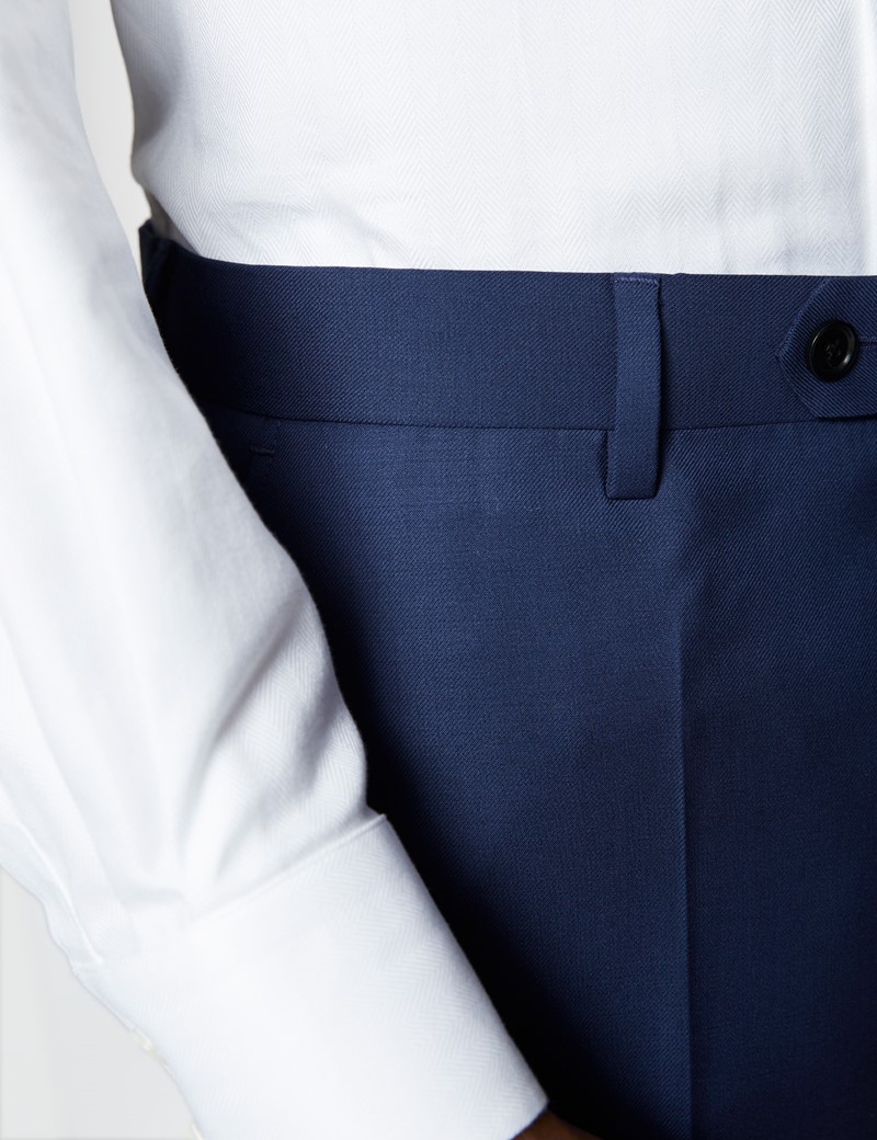 Men's Royal Blue Twill Slim Fit Suit