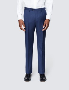 Zweiteiler Anzug – 100s Wolle – Slim Fit – Twill königsblau