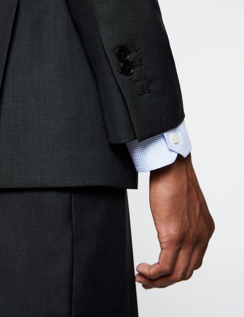 Men's Dark Charcoal Twill Slim Fit Suit