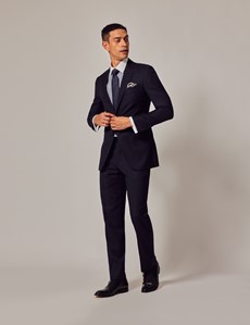 Men's Navy Twill Slim Fit Suit Jacket | Hawes & Curtis