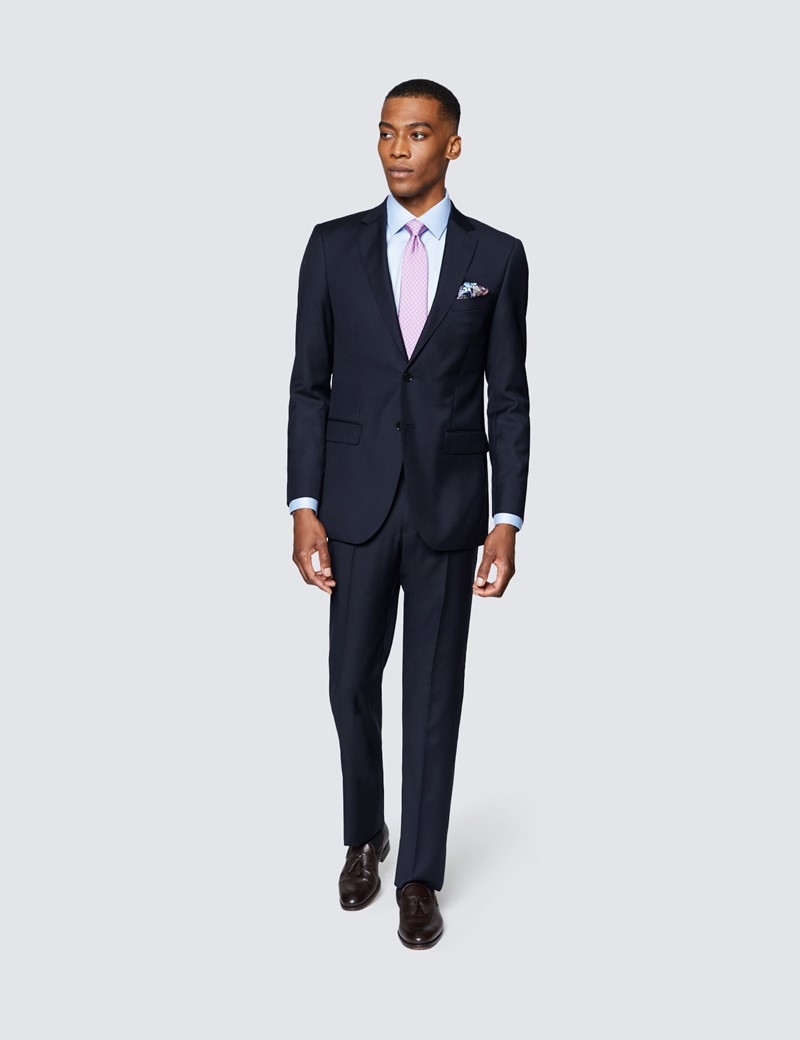 Anzug – Zweiteiler – 100s Wolle – Slim Fit – Twill nachtblau
