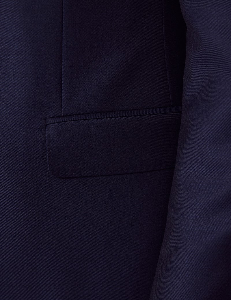 Men's Dark Blue Twill 2 Piece Slim Suit