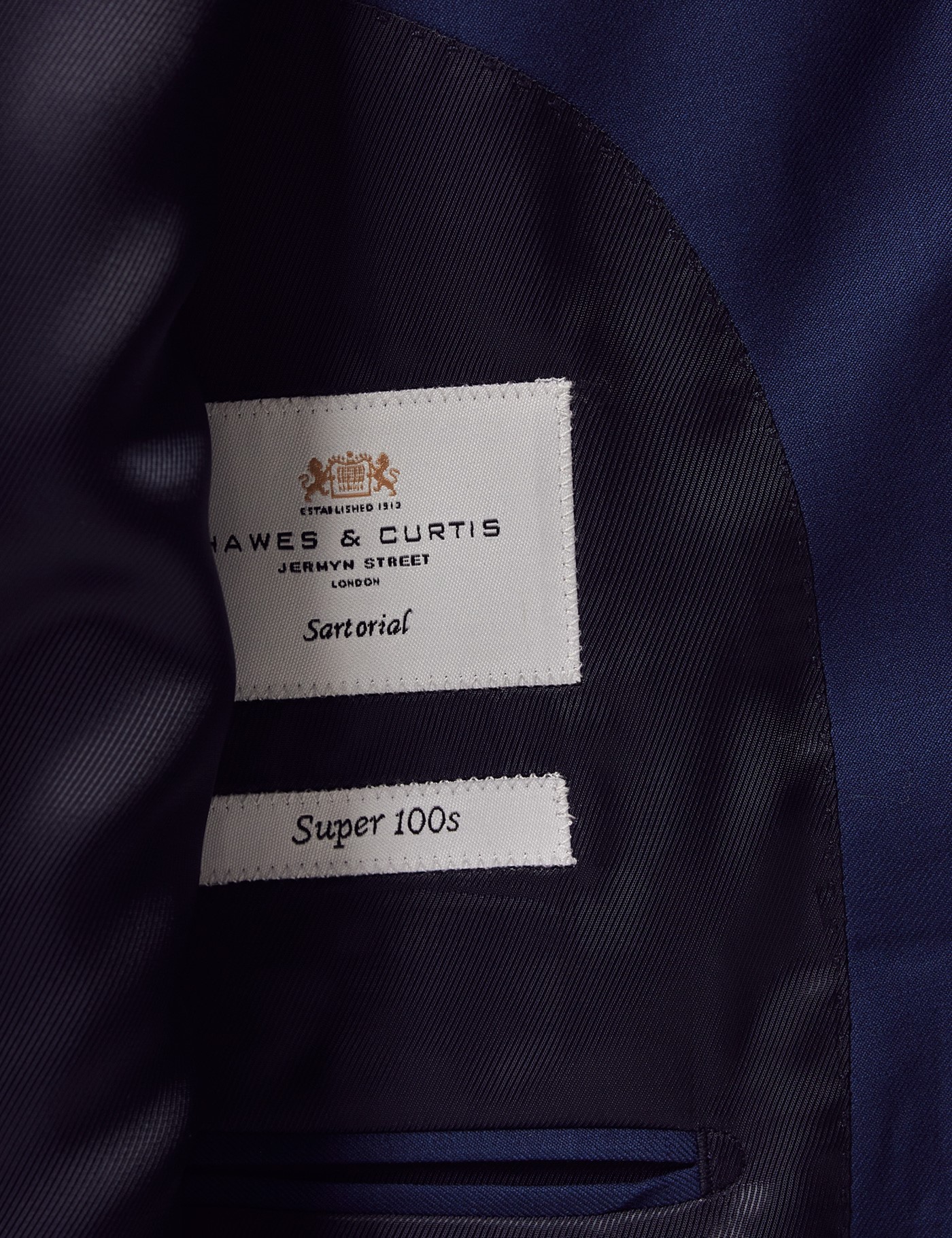 Men's Royal Blue Twill 2 Piece Slim Fit Suit | Hawes & Curtis