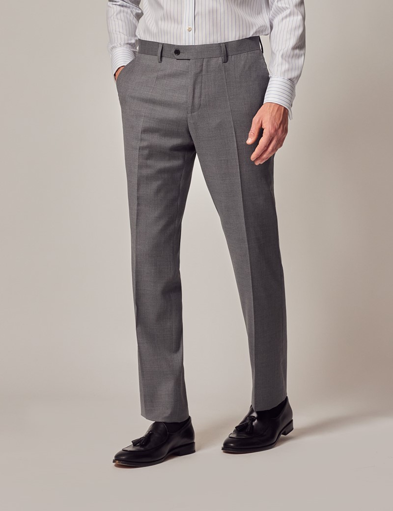 Men's Mid Grey 2 Piece Twill Slim Fit Suit | Hawes and Curtis