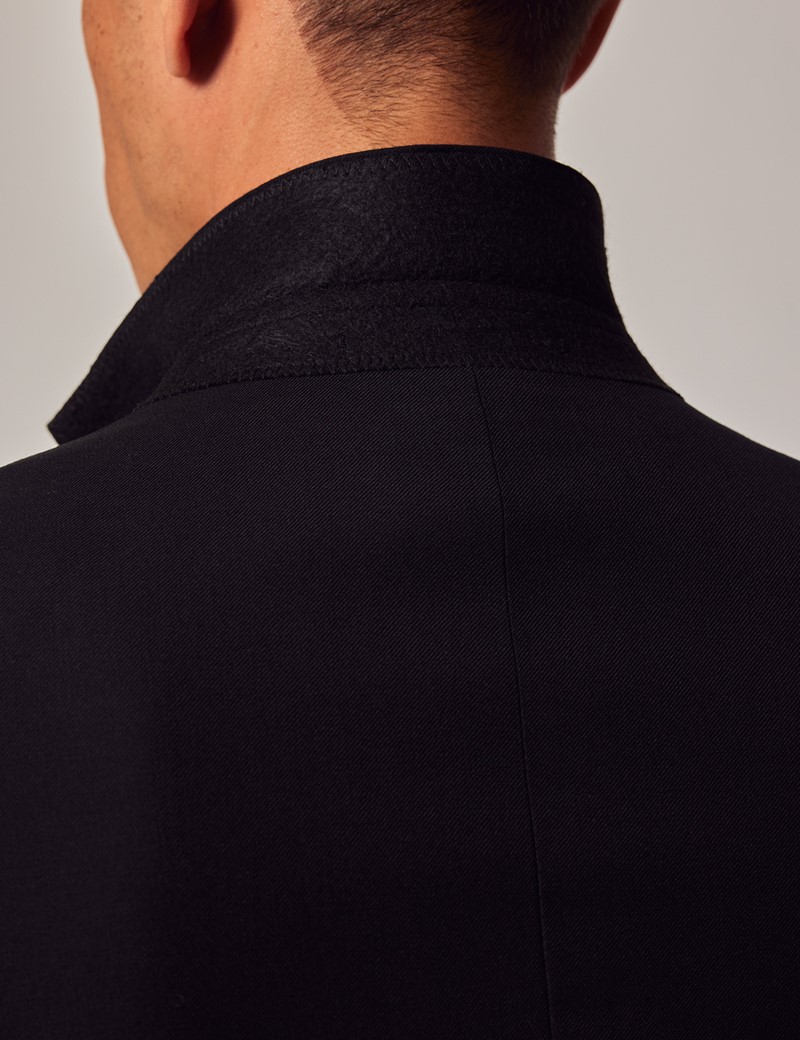 Anzug – Dreiteiler – 100s Wolle – Slim Fit – Twill schwarz | Hawes & Curtis