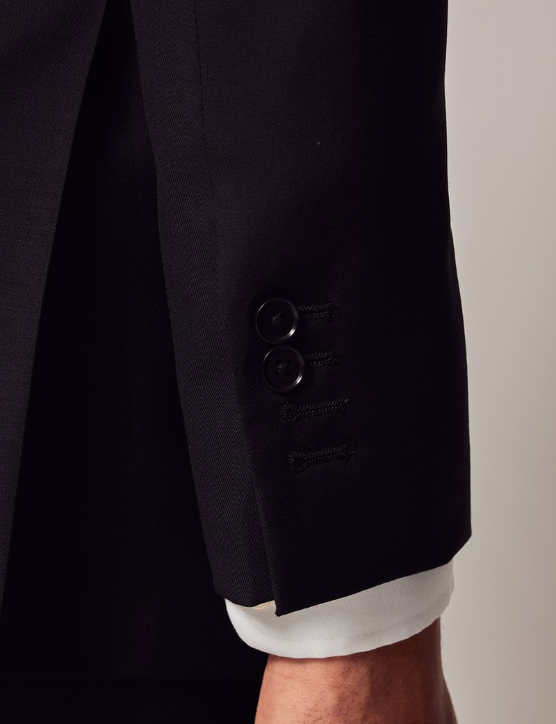 Anzug – Curtis Wolle – Twill schwarz Hawes – Fit 100s – | Slim & Dreiteiler