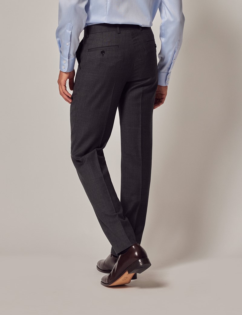 Men's Charcoal Twill 3 Piece Slim Fit Suit | Hawes & Curtis