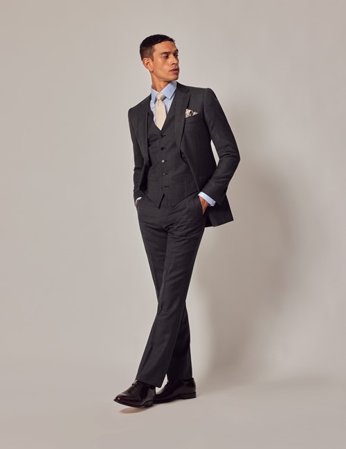 Black Wool Suit Men New Basic 38R~54L Classic Regular Fit Business Church  Formal | eBay