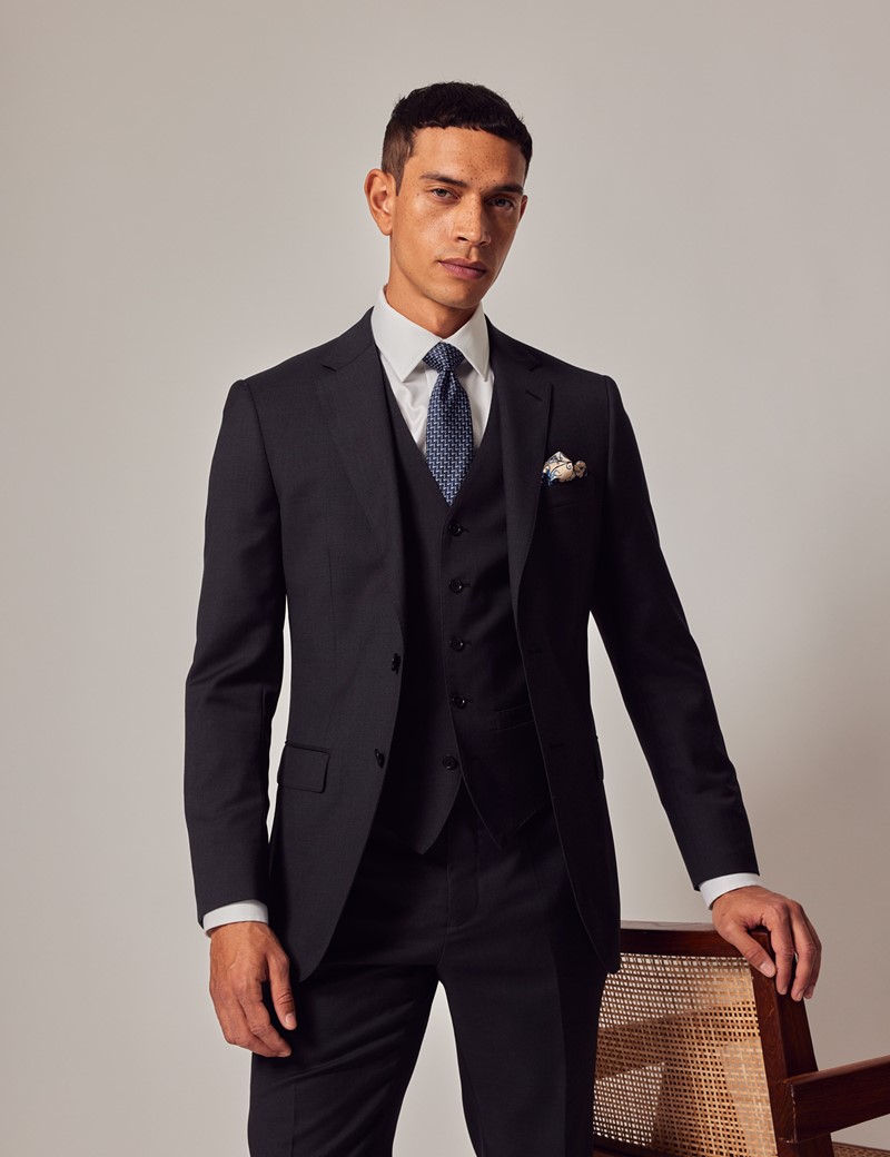 Buy Antonio Uomo Men's Suits Slim Fit - 3 Piece Suit Set Men Blazer with 2  Button Jacket, Vest and Pants, Black, L at Amazon.in